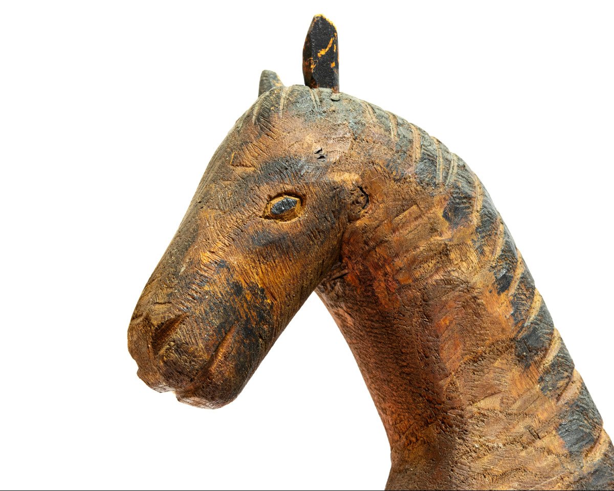 19th Century Wooden Horse-photo-3