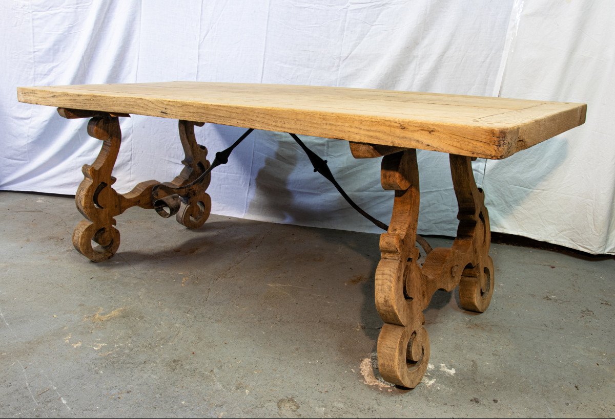 Spanish Table In Solid Oak From The End Of The 19th Century