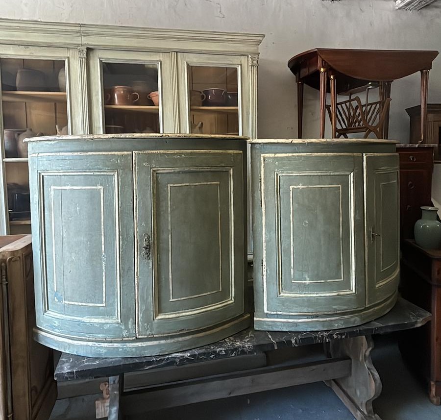 Paire d'encoignures polychromées