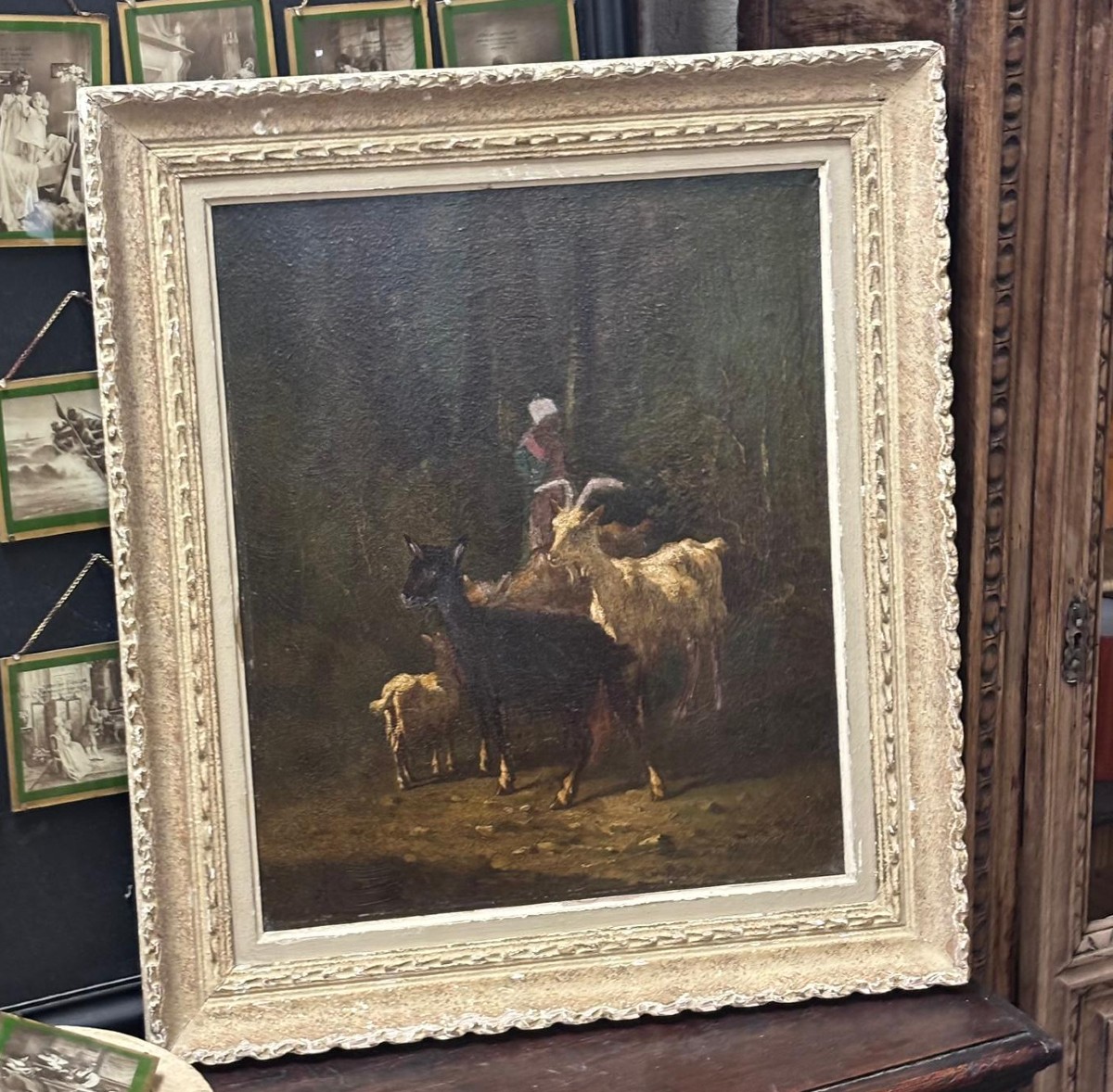bergère et ses chèvres - André CORTES (1815-1880) - huile sur toile