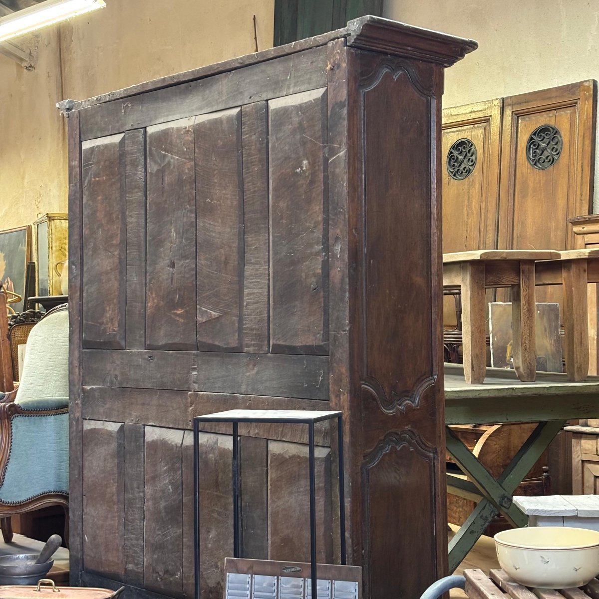 Buffet deux corps vitrés en chêne XVIIIème-photo-4
