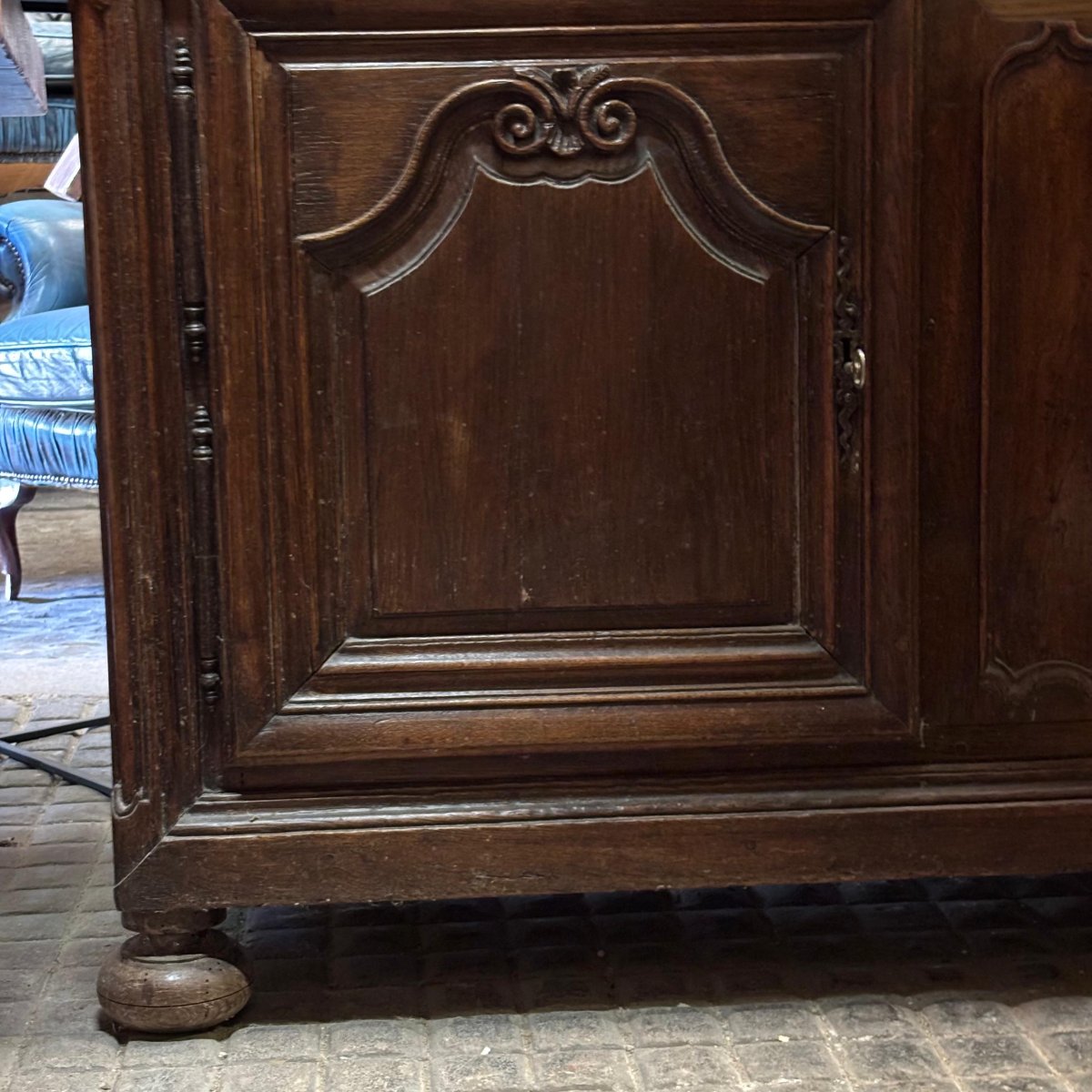 Buffet deux corps vitrés en chêne XVIIIème-photo-1