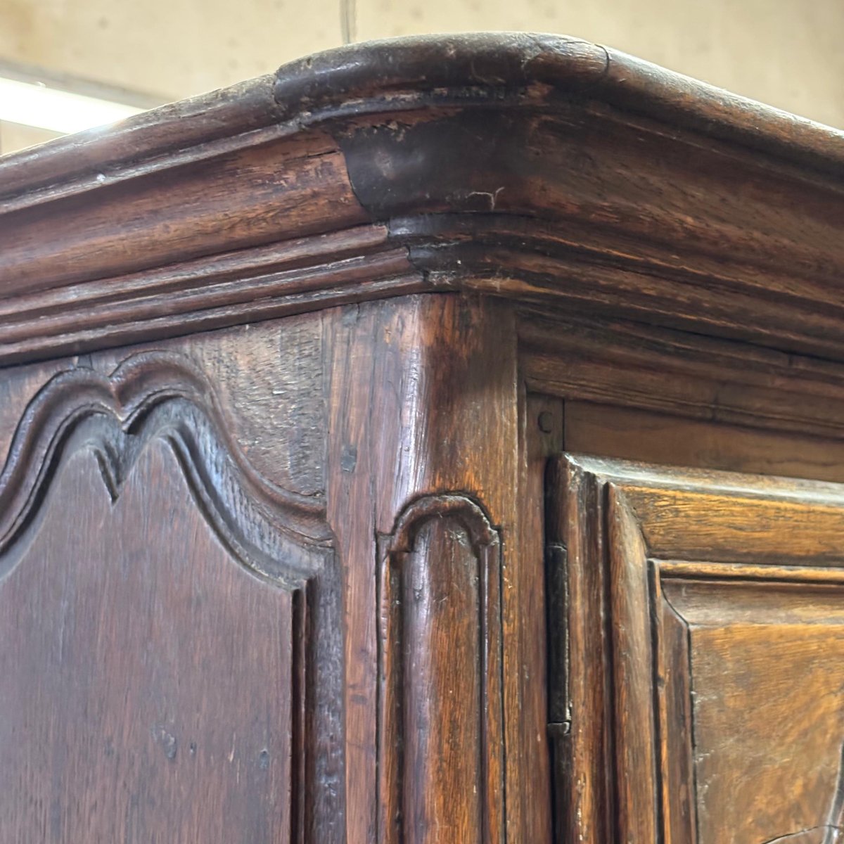 Buffet deux corps vitrés en chêne XVIIIème-photo-6