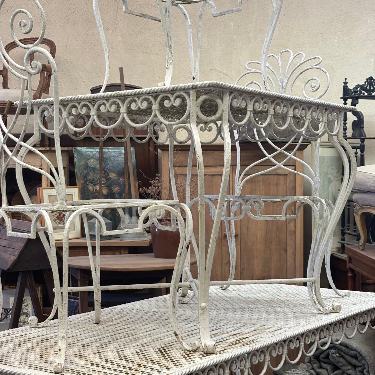 Salon de jardin fer forgé peint-photo-3