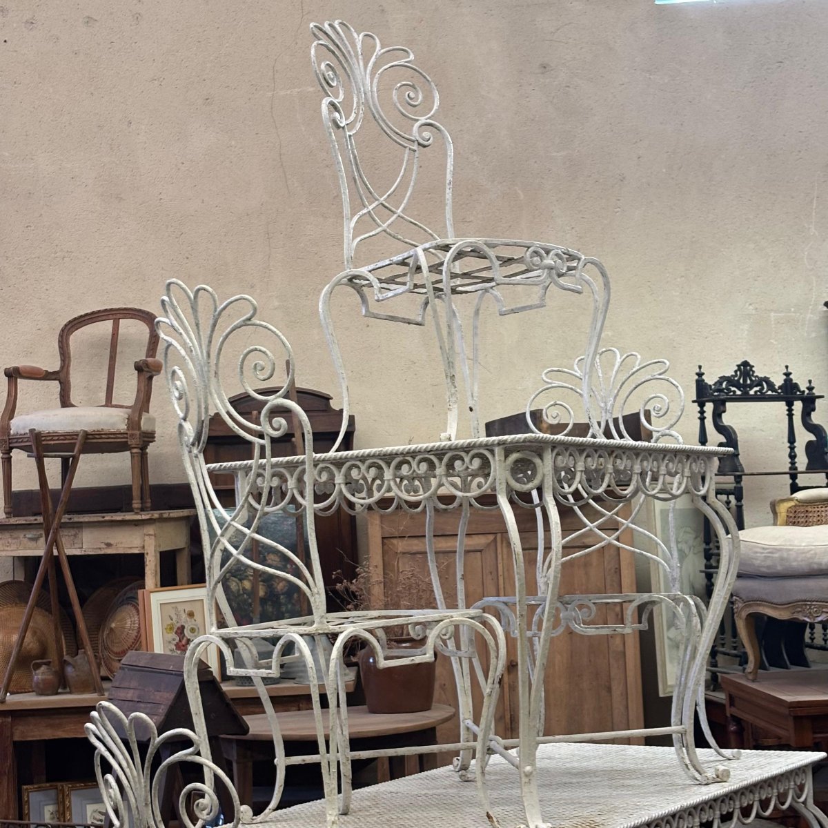 Salon de jardin fer forgé peint-photo-1