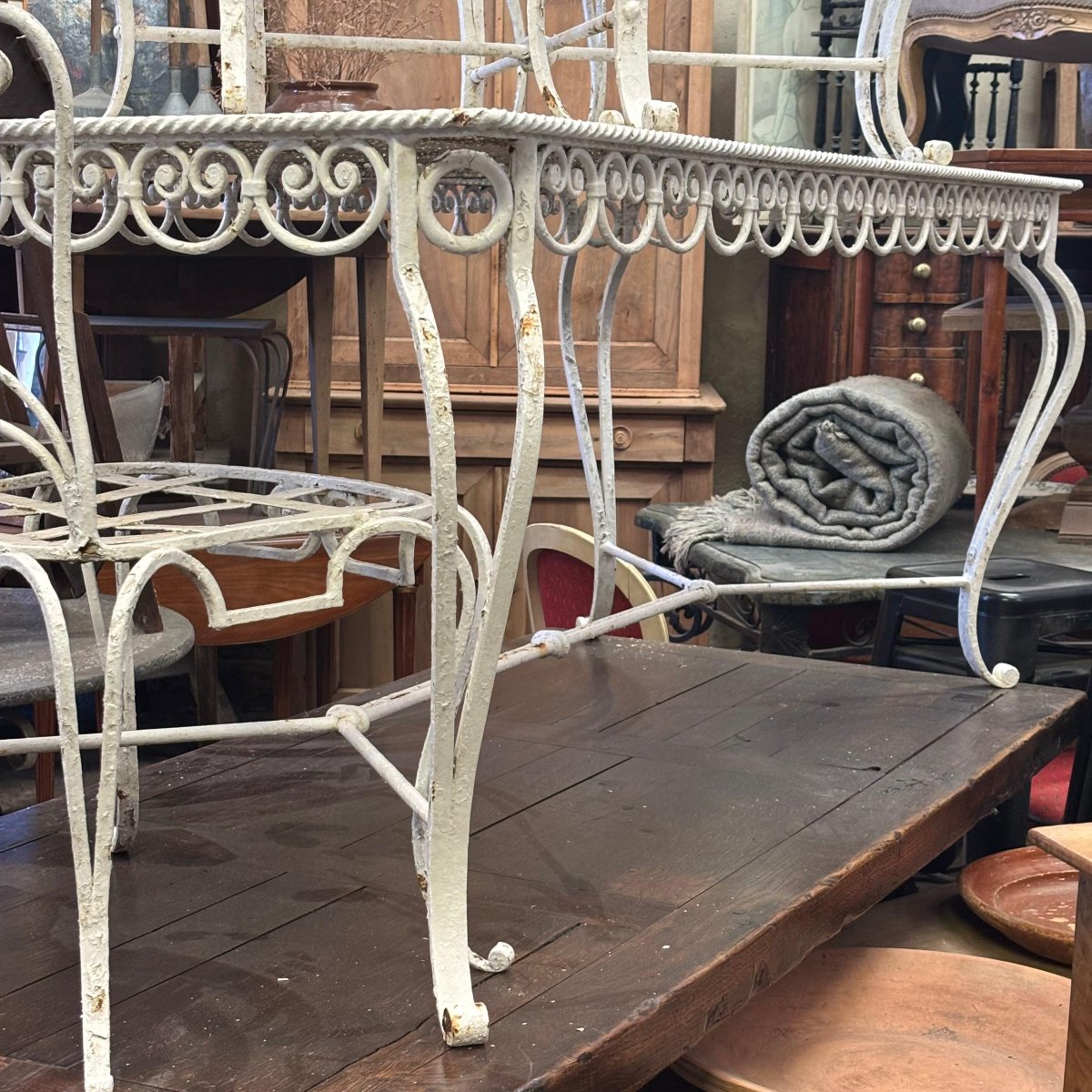 Salon de jardin fer forgé peint-photo-3