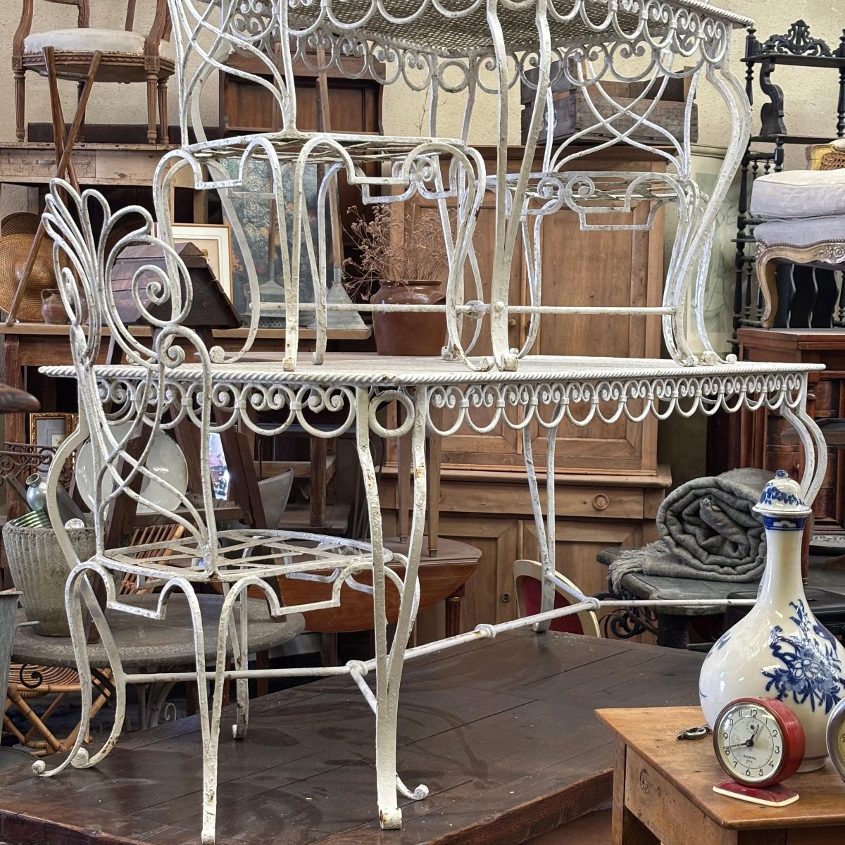 Salon de jardin fer forgé peint-photo-5