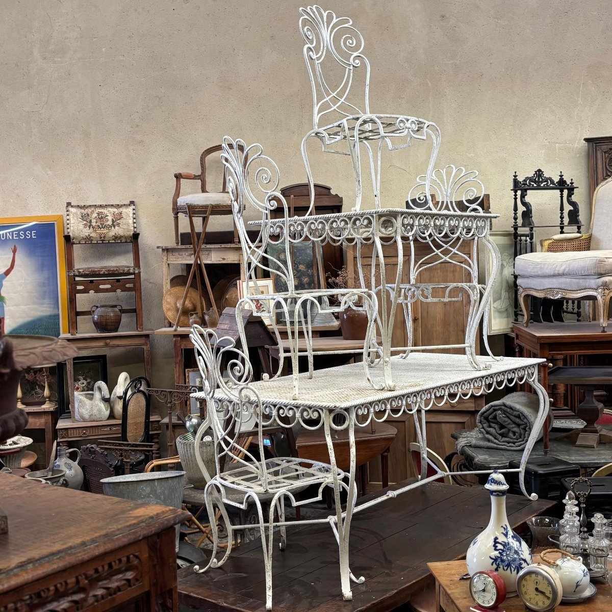 Salon de jardin fer forgé peint-photo-8