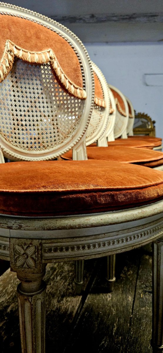 Set Of 6 Louis XVI Style Chairs-photo-3