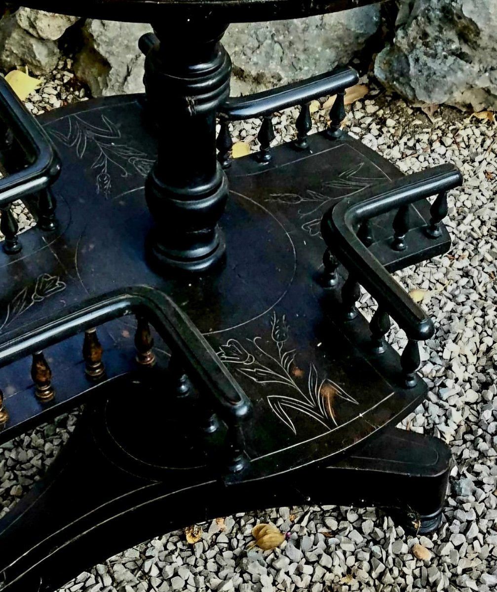 Gueridon bois noirci-photo-1