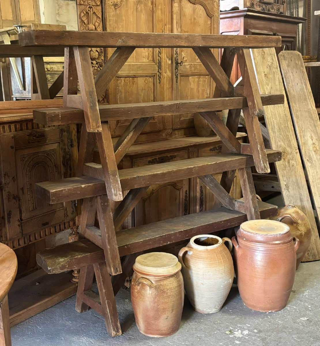 Lot de 4 bancs rustiques