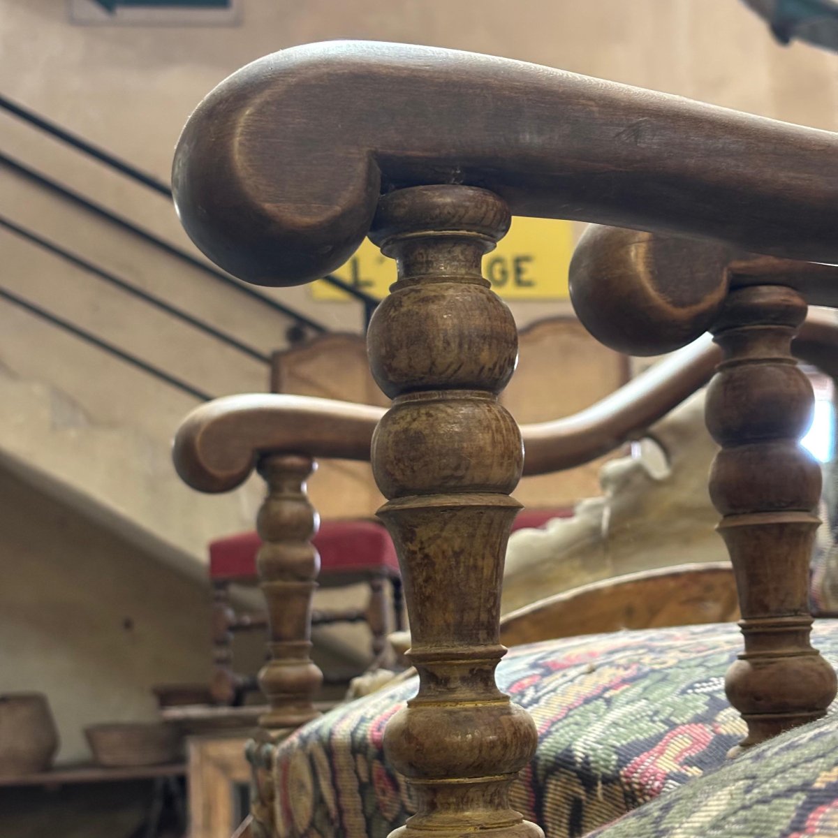 Pair Of Louis XIII Style Armchairs-photo-2