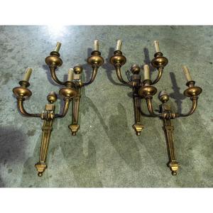 Series Of 4 Bronze Sconces