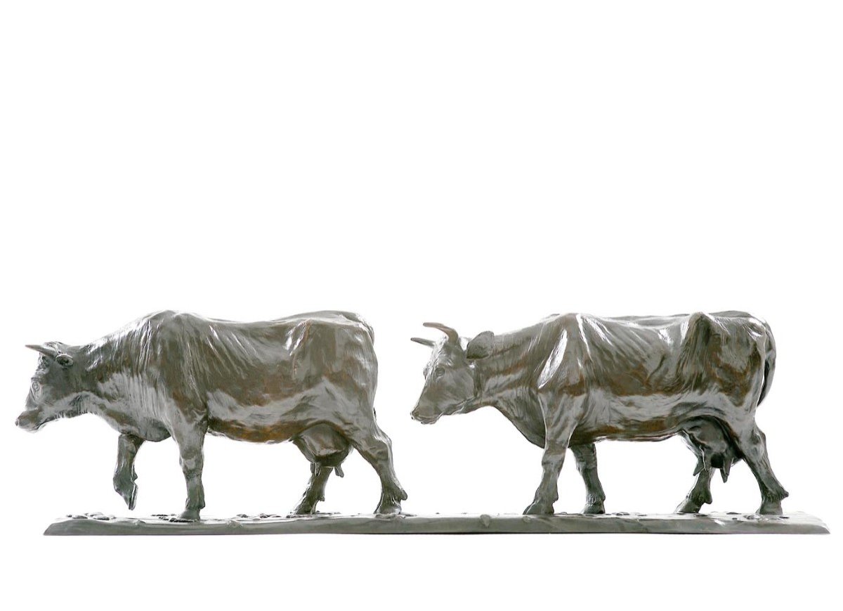 Bronze Original De Damien Colcombet " Le Retour A L étable "  Tirage Limité A 12 Ex