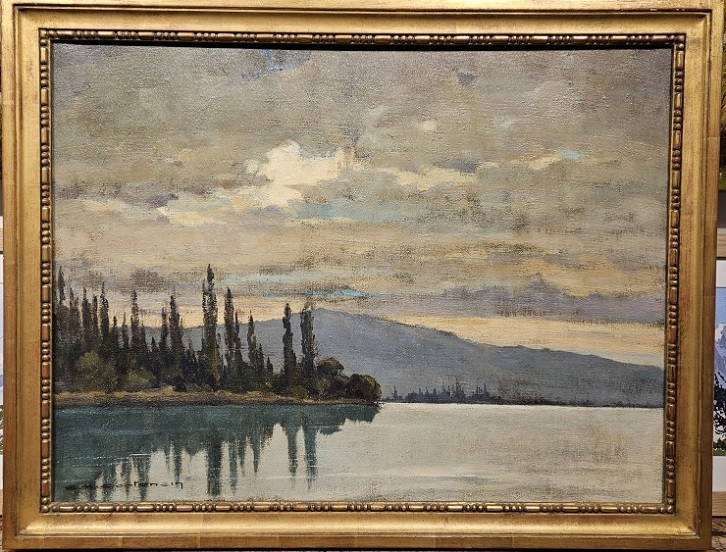 Oil On Canvas By Chcontencin, Lake Annecy 