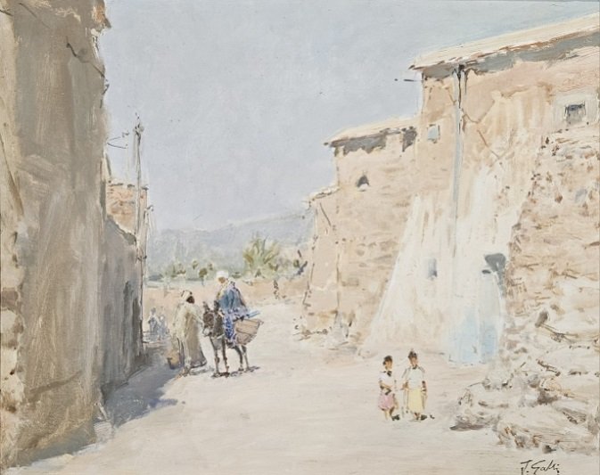 Oil On Canvas, Orientalism, Rue De Larache, Morocco, Jacques Gatti (1927–2015)