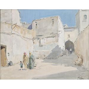 Oil Painting By Jacques Gatti, Orientalism, Morocco 