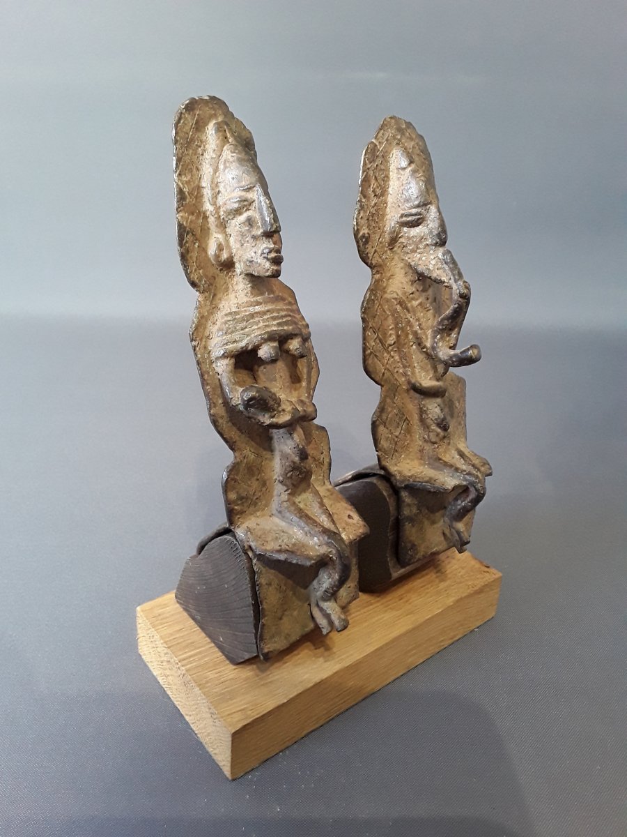 Couple Of Dogon Statuettes In Bronze 