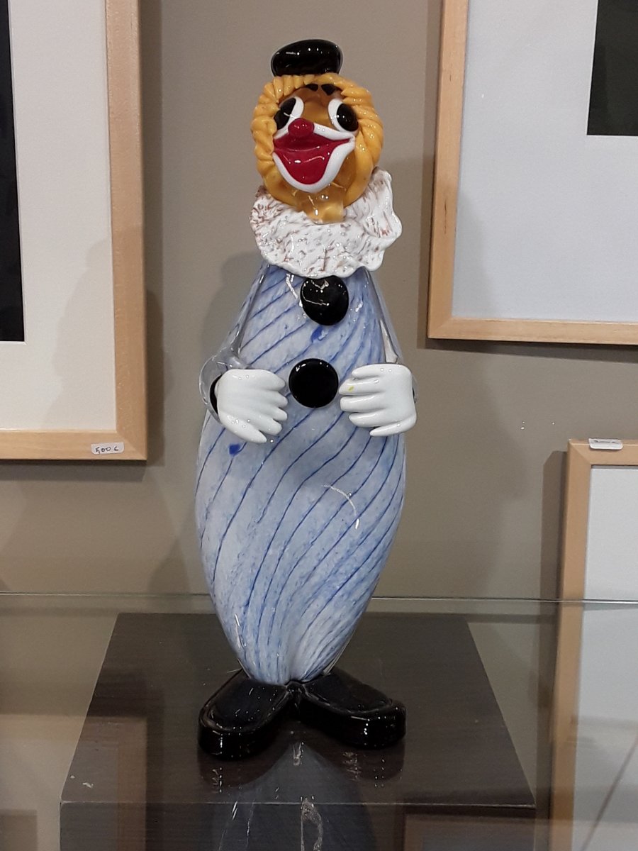 Superbe Clown En Verre De Murano-photo-2