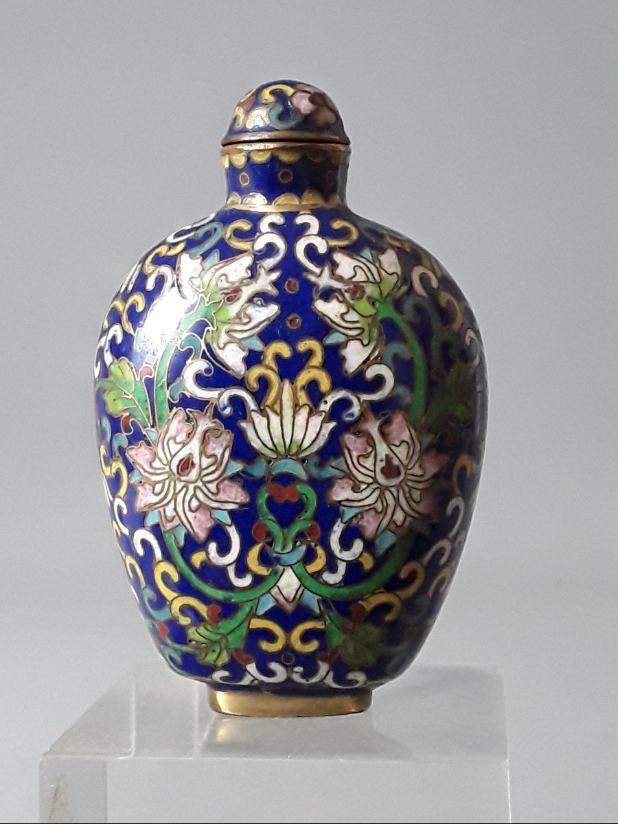 Jolie Petite Tabatiere Chinese Cloisonné-photo-2