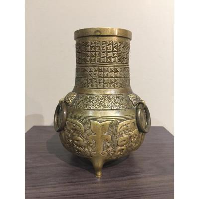 Vase Chine En Bronze