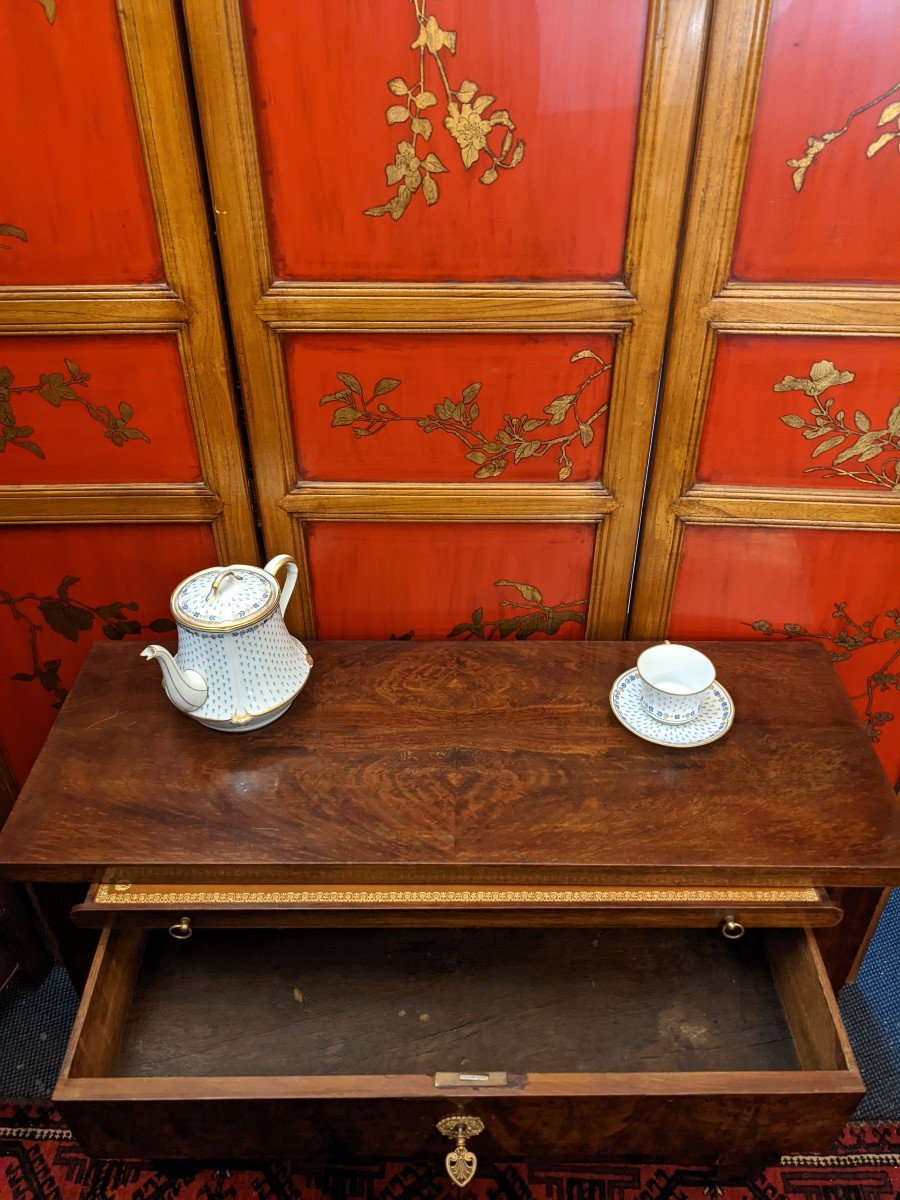 Petite Commode écritoire En Acajou d'époque XIXème .-photo-4