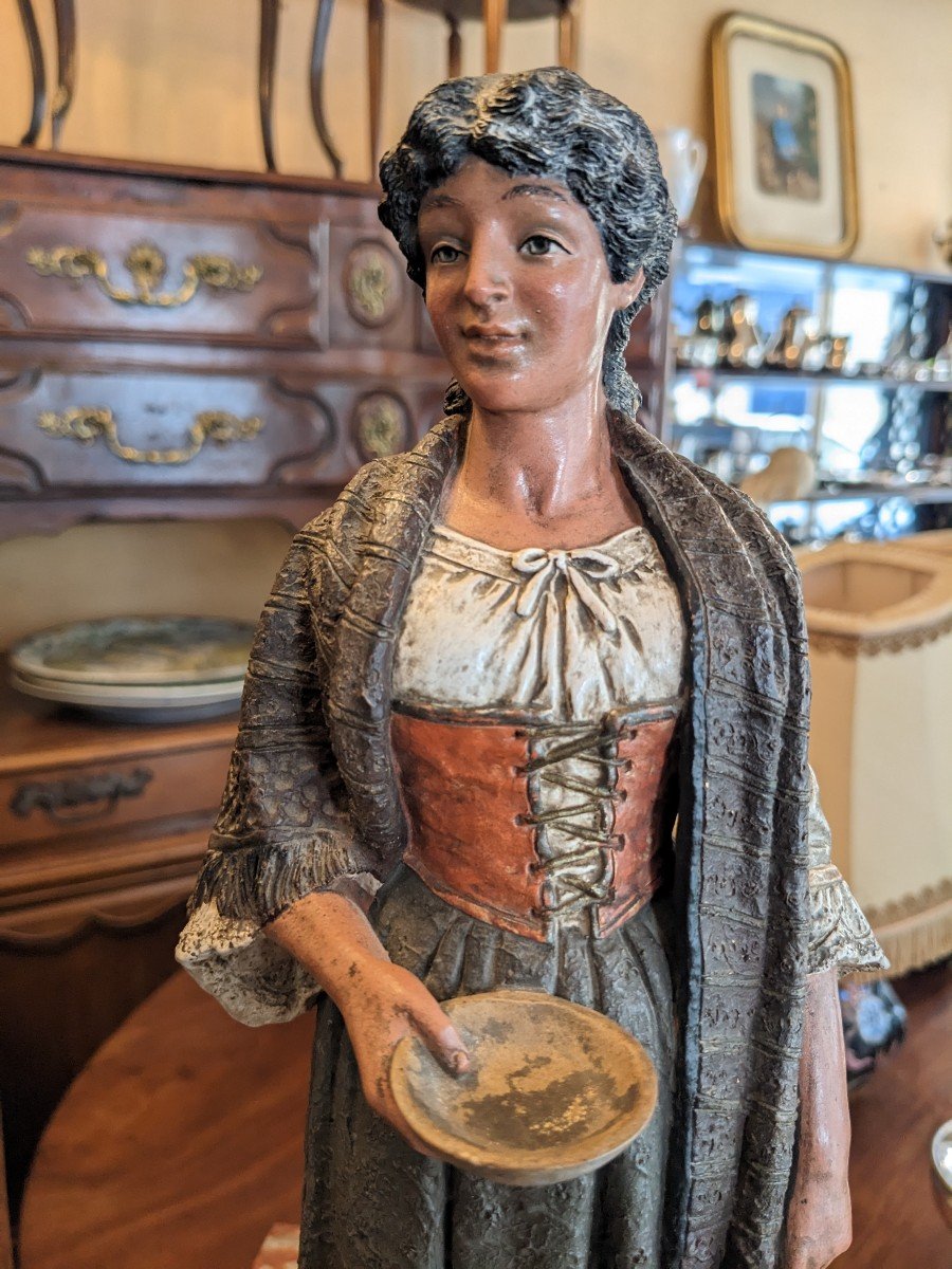 Terracotta Statuette By Bernhard Bloch (1836-1909) Austria-hungary. 43cm.-photo-3