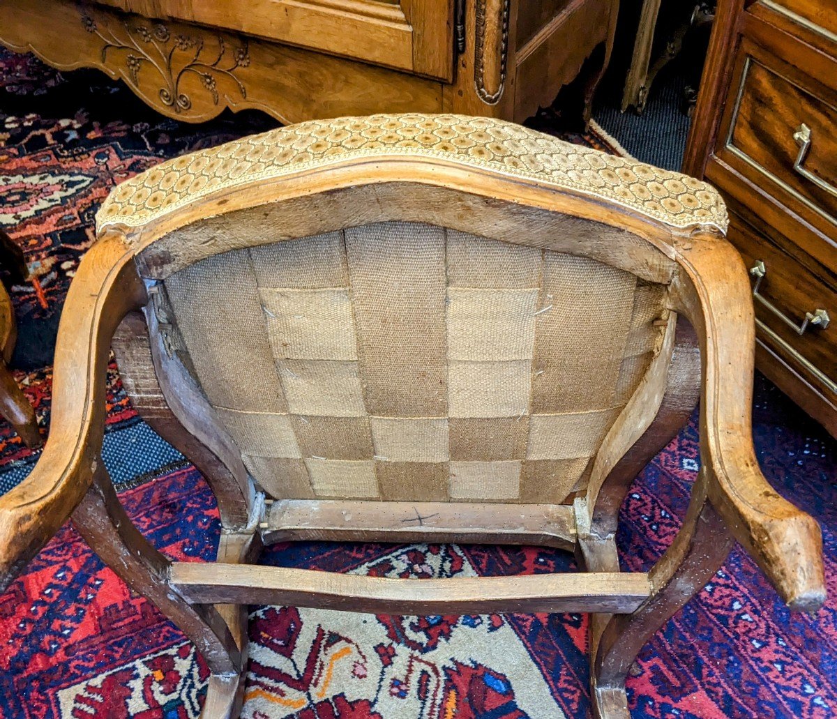 Pair Of Armchairs With Flat Backs In Molded Beech, Louis XV Period.-photo-1