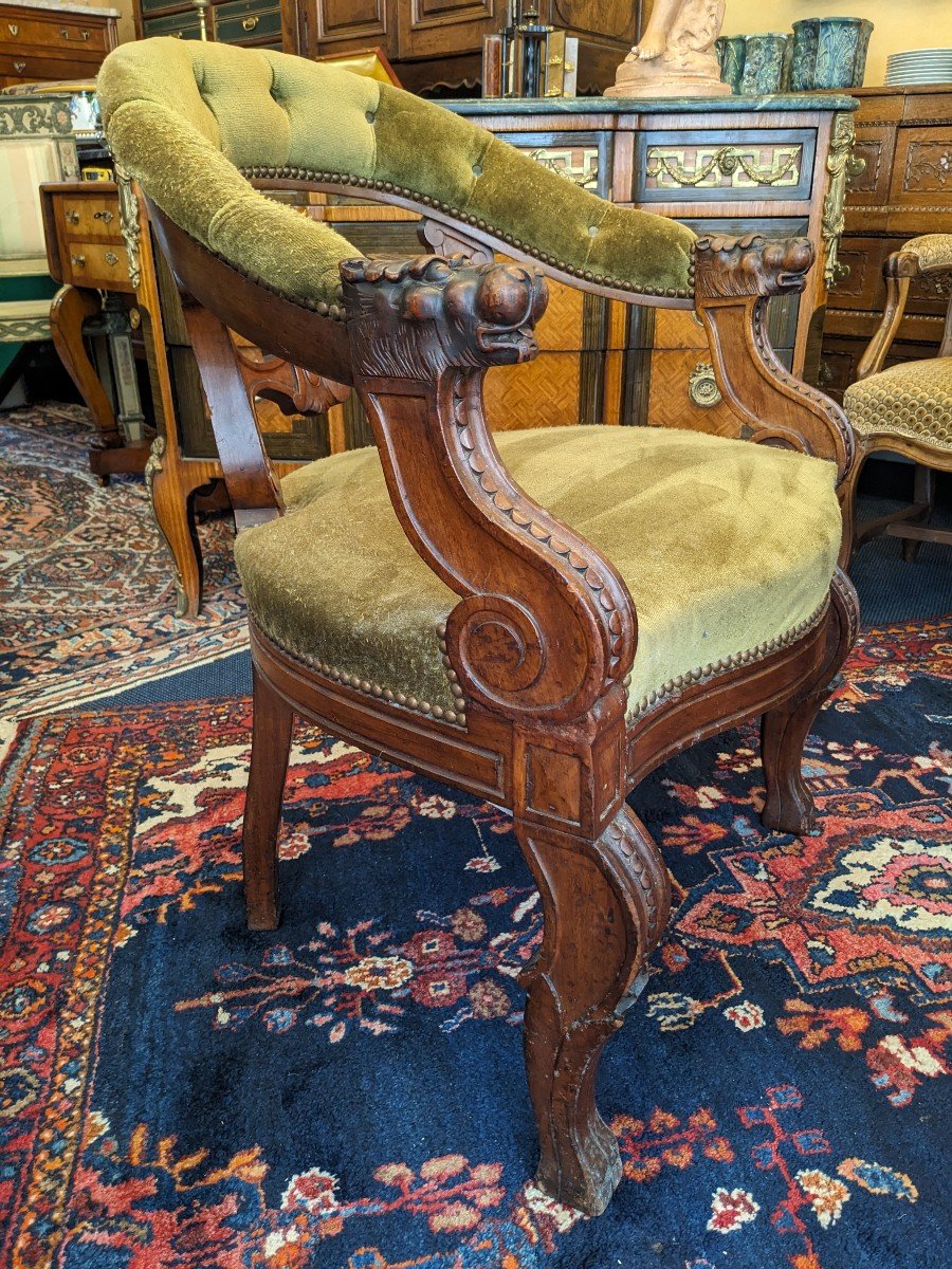 Napoleon III Mahogany Office Armchair-photo-3