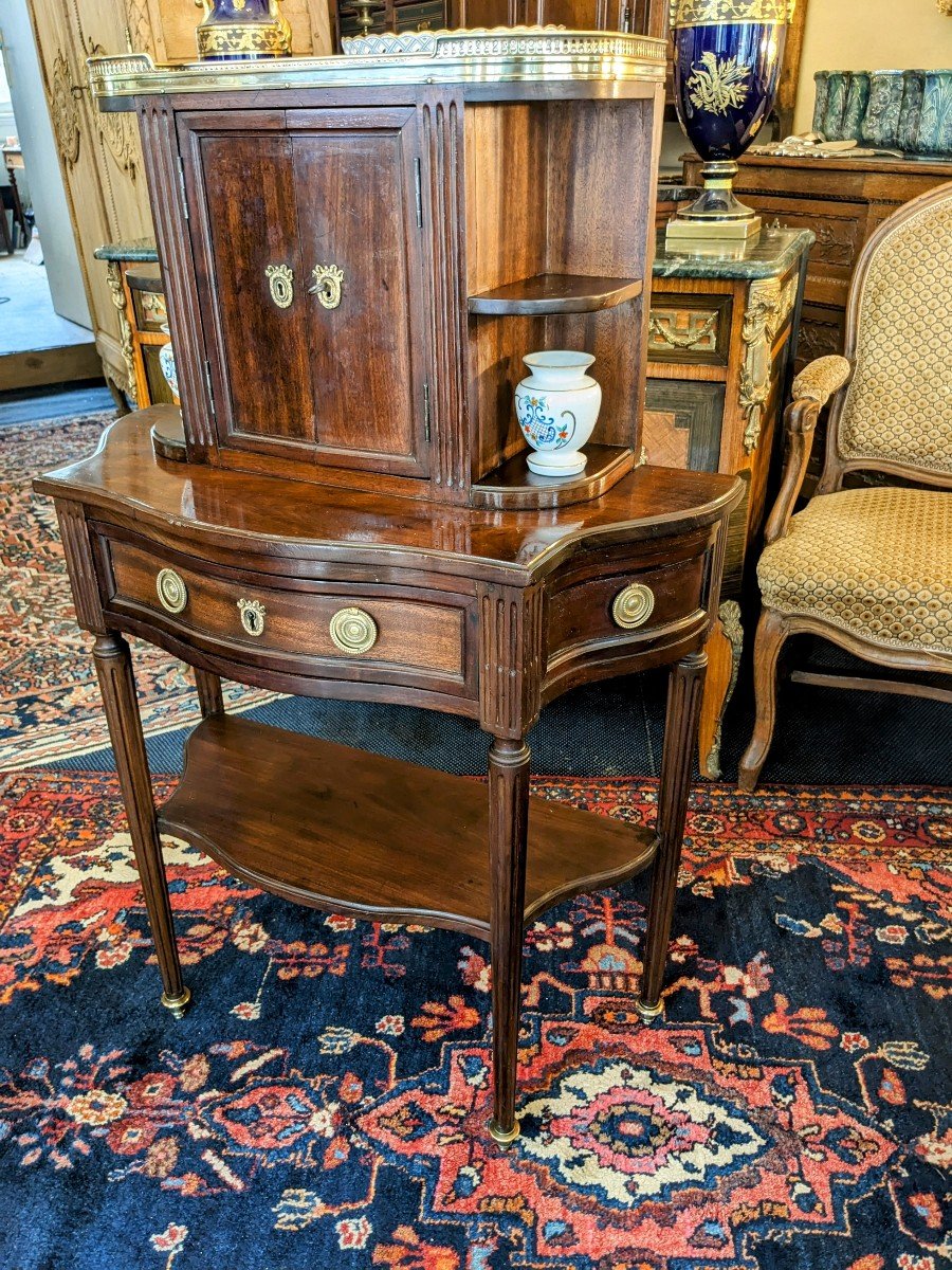 Little Bonheur-du-jour In Mahogany, Louis XVI Style And 19th Century.-photo-4