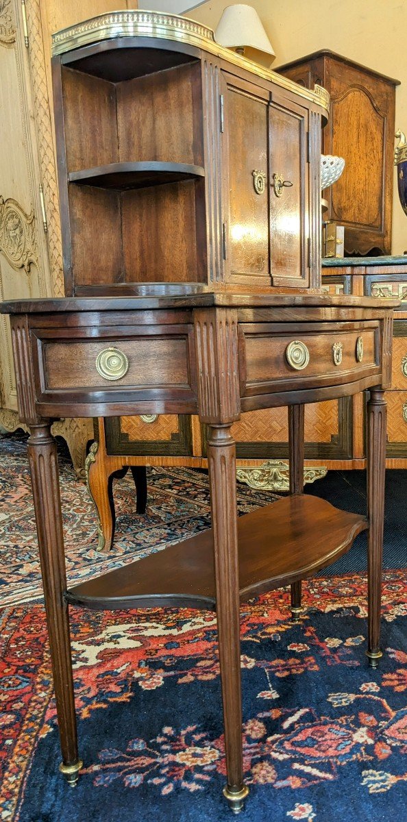 Little Bonheur-du-jour In Mahogany, Louis XVI Style And 19th Century.-photo-1