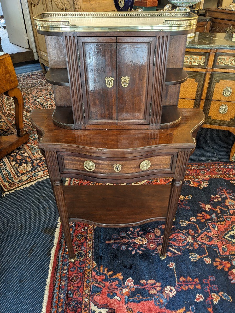 Little Bonheur-du-jour In Mahogany, Louis XVI Style And 19th Century.-photo-3