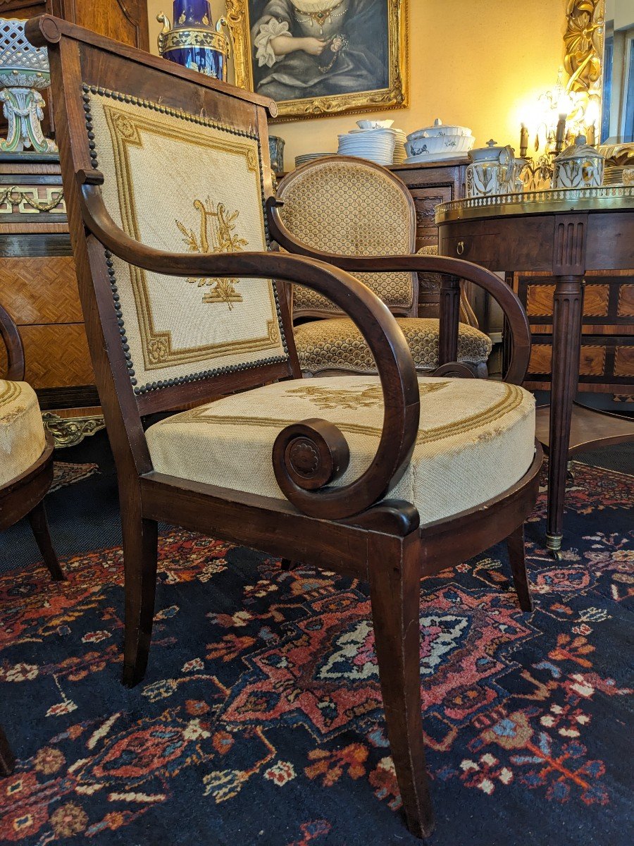 Paire De Fauteuils En Acajou d'époque Début XIXème .-photo-2