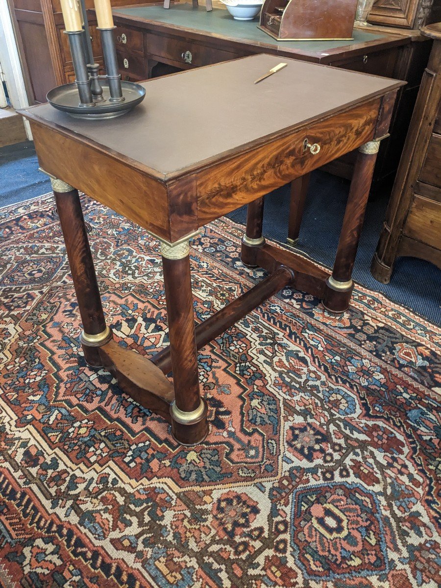 Petite Table à écrire d'époque Empire En Acajou-photo-2