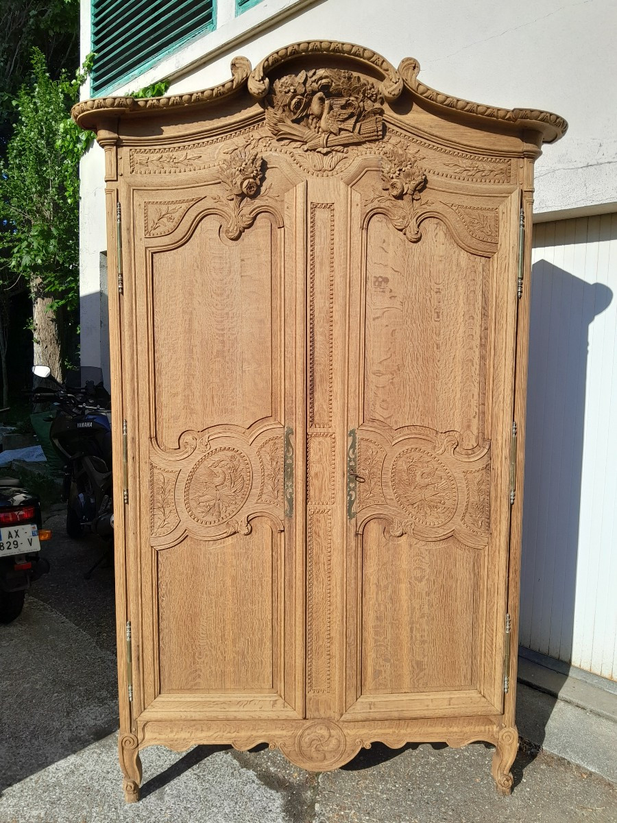 Armoire Normande Dite "de Mariage" Du Pays De Caux En Chêne XIXème .-photo-3