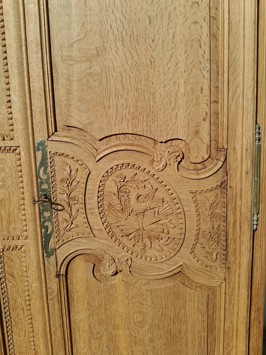 Armoire Normande Dite "de Mariage" Du Pays De Caux En Chêne XIXème .-photo-2