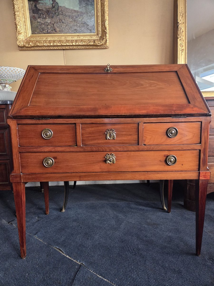 Solid Mahogany Donkey Back Desk From The Late 18th Century.-photo-3