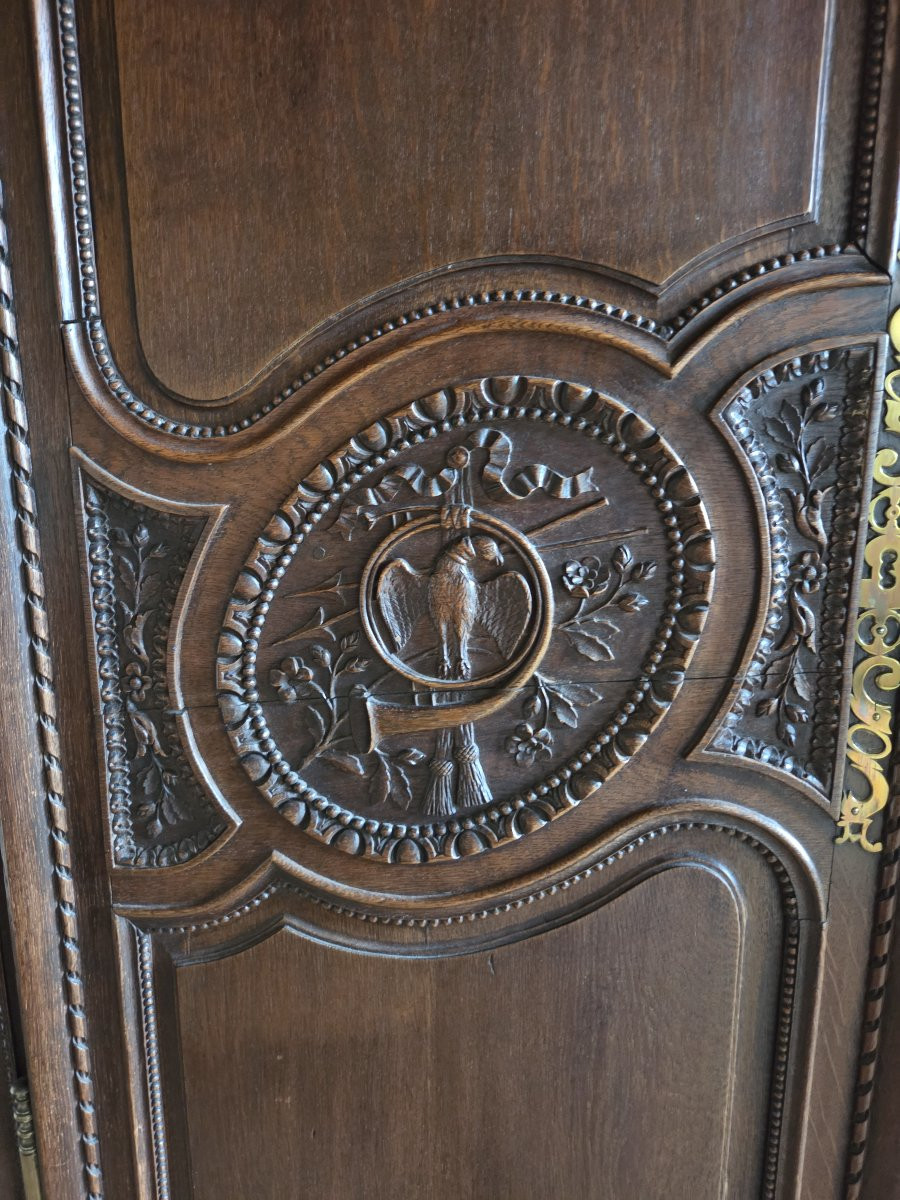 Norman Wardrobe Known As A "wedding" From The Pays De Caux In 19th Century Oak.-photo-2