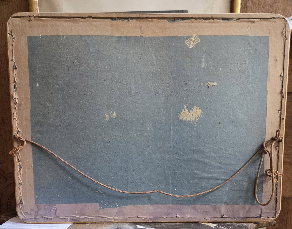 Ensemble de quatre grandes gravures en couleur sur le thème de la chasse à courre . 82 X 61 cm -photo-4