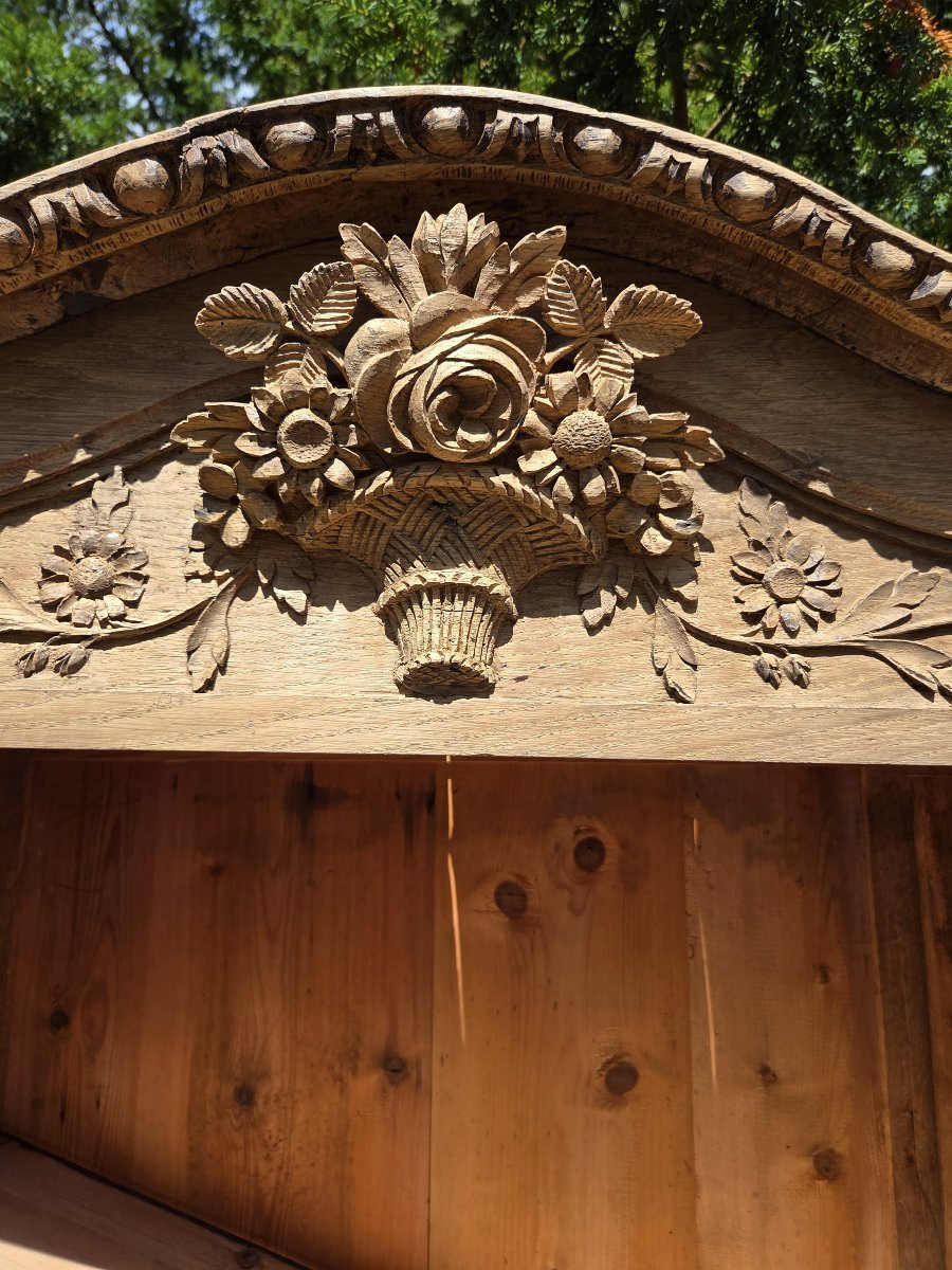 Buffet normand cauchois  à deux corps en chêne sculpté  XIXème-photo-3