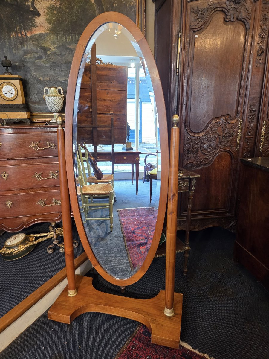 Empire Style Cherrywood Cheval Glass-photo-2