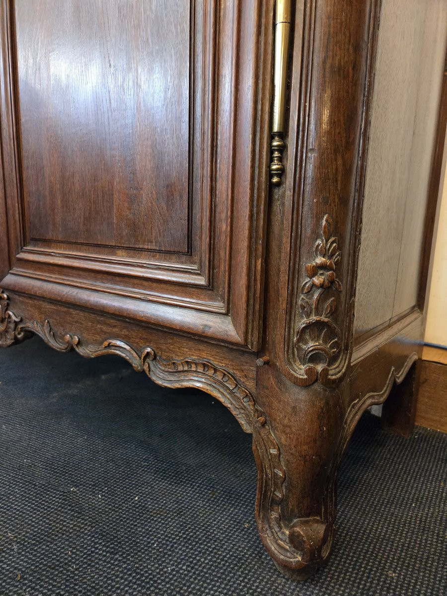 Armoire normande d'époque Régence en chêne XVIIIème Région de Rouen .-photo-2