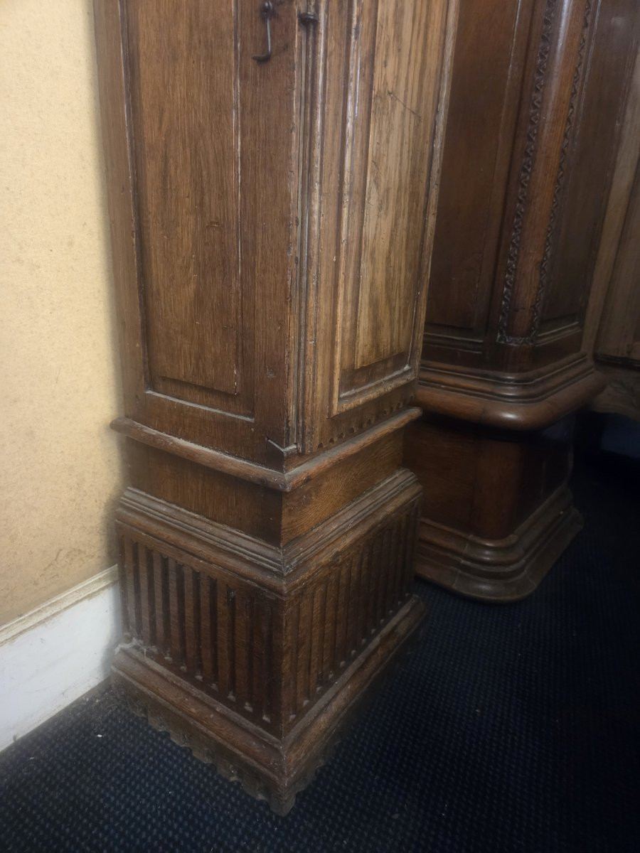 Horloge normande en chêne sculpté d'époque Louis XVI-photo-1