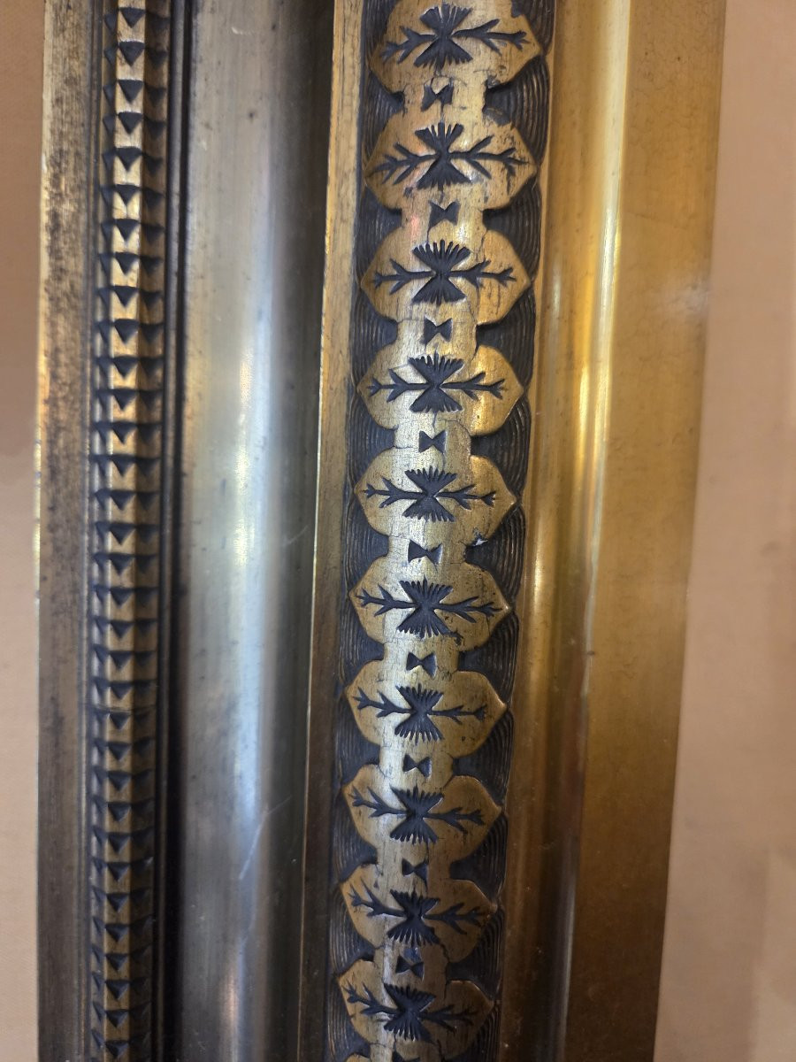 Grand cadre en bois et stuc doré début XXème  ( 167 x  123 )-photo-4