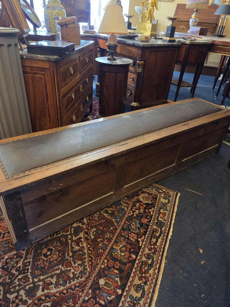 Large Bench-chest In Natural Wood From The Napoleon III Period-photo-2