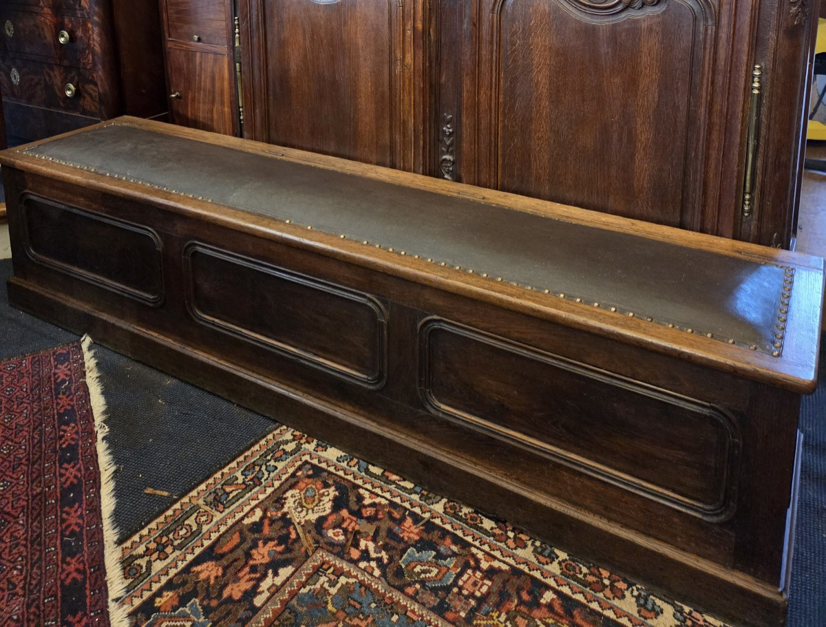 Large Bench-chest In Natural Wood From The Napoleon III Period