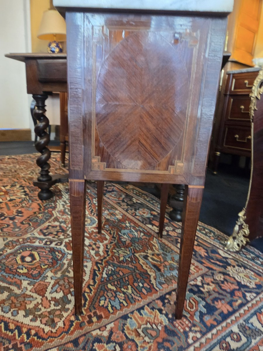 Directoire Style Chiffonière Table In Veneered Wood.-photo-4