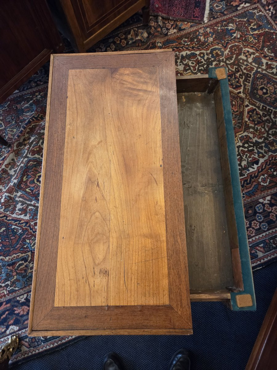Table à jeux d'époque Louis XV en merisier pouvant faire console ;-photo-4