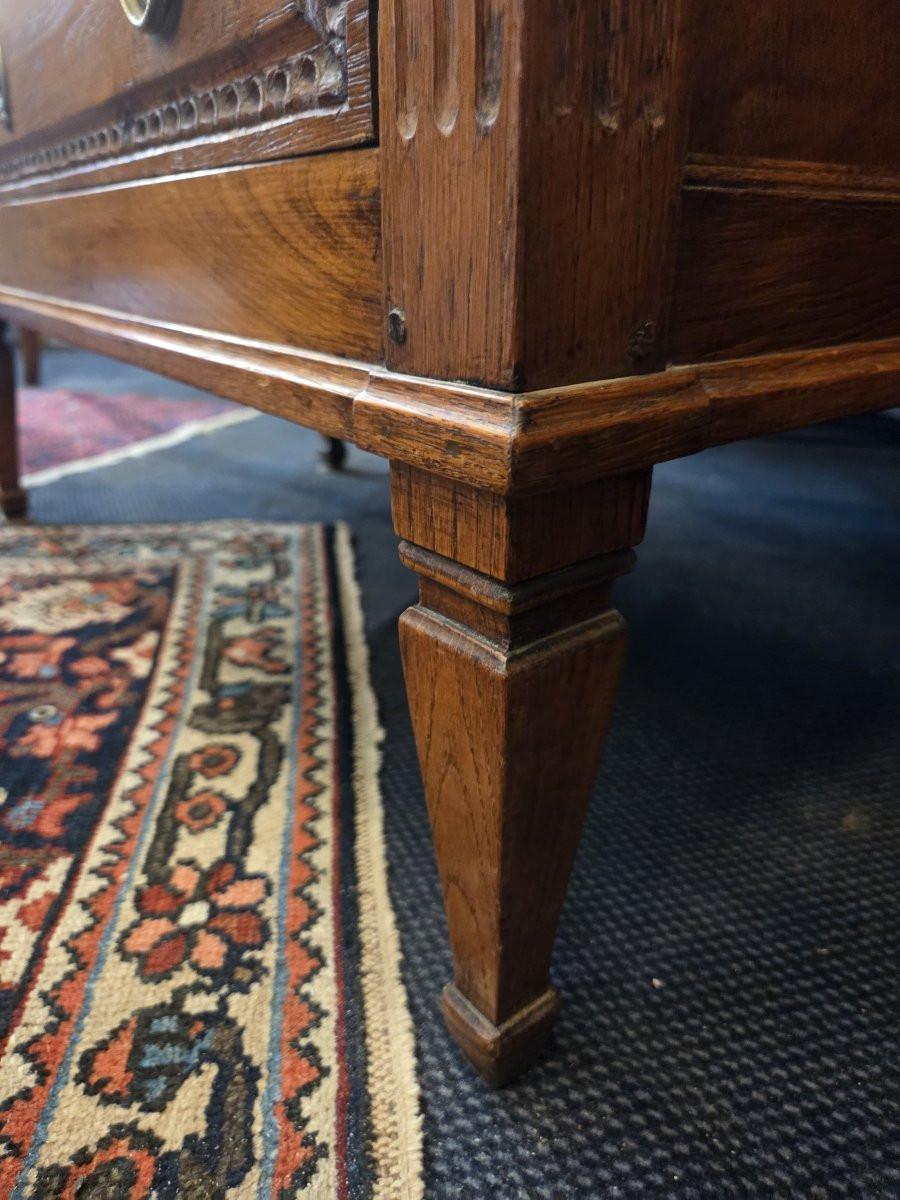 Small Louis XVI Style Norman Chest Of Drawers In Carved Oak-photo-4