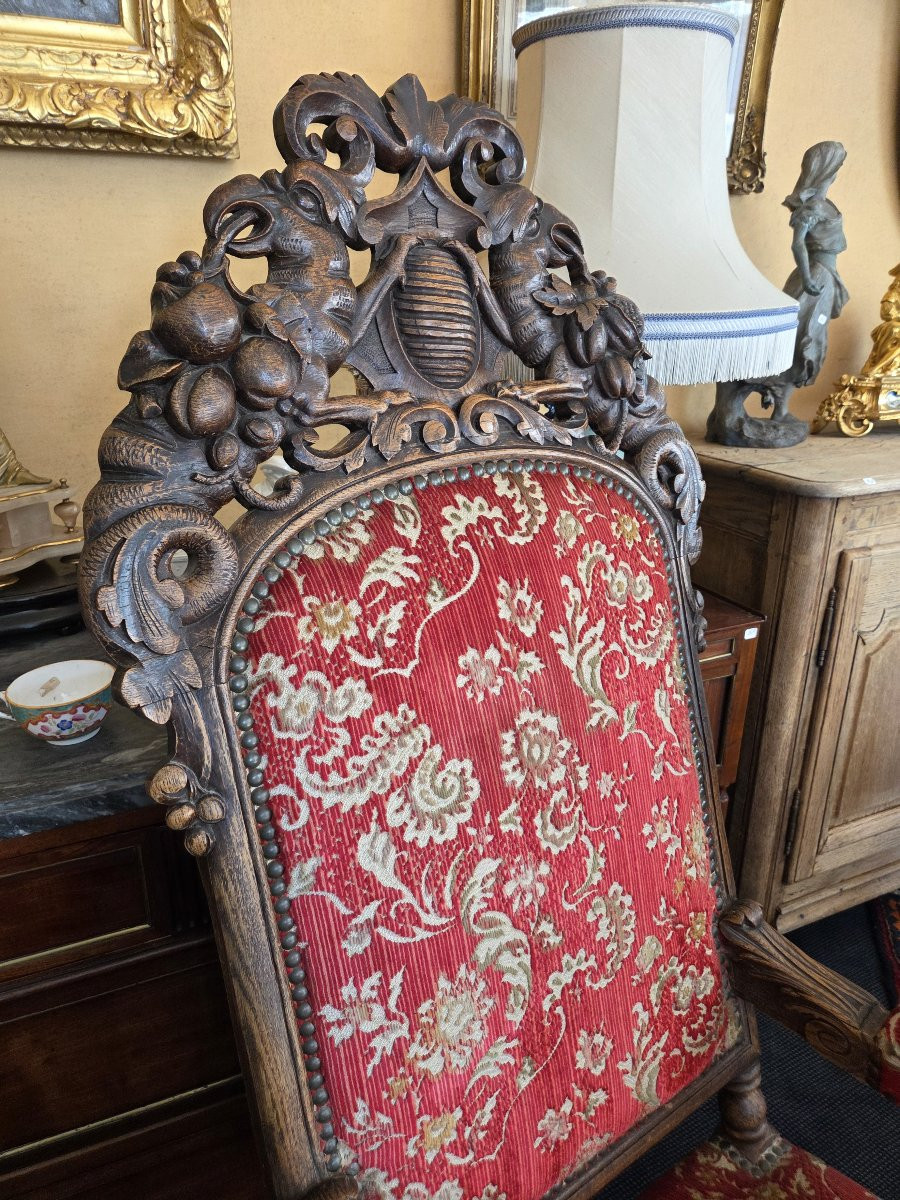Large Renaissance Armchair From The Napoleon III Period-photo-4